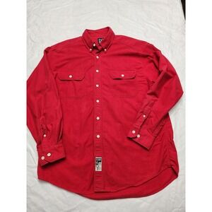VTG Gap Shirt Mens Large Red Flannel Button Down Long Sleeve Outdoor Classic